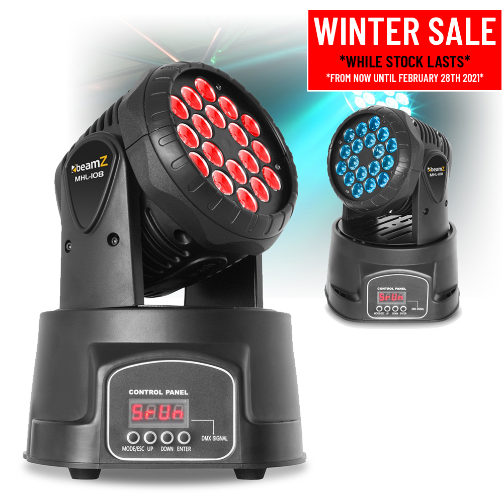 Pair of Moving Head Stage Lights DJ Disco RGB LED Wash Effect Lighting