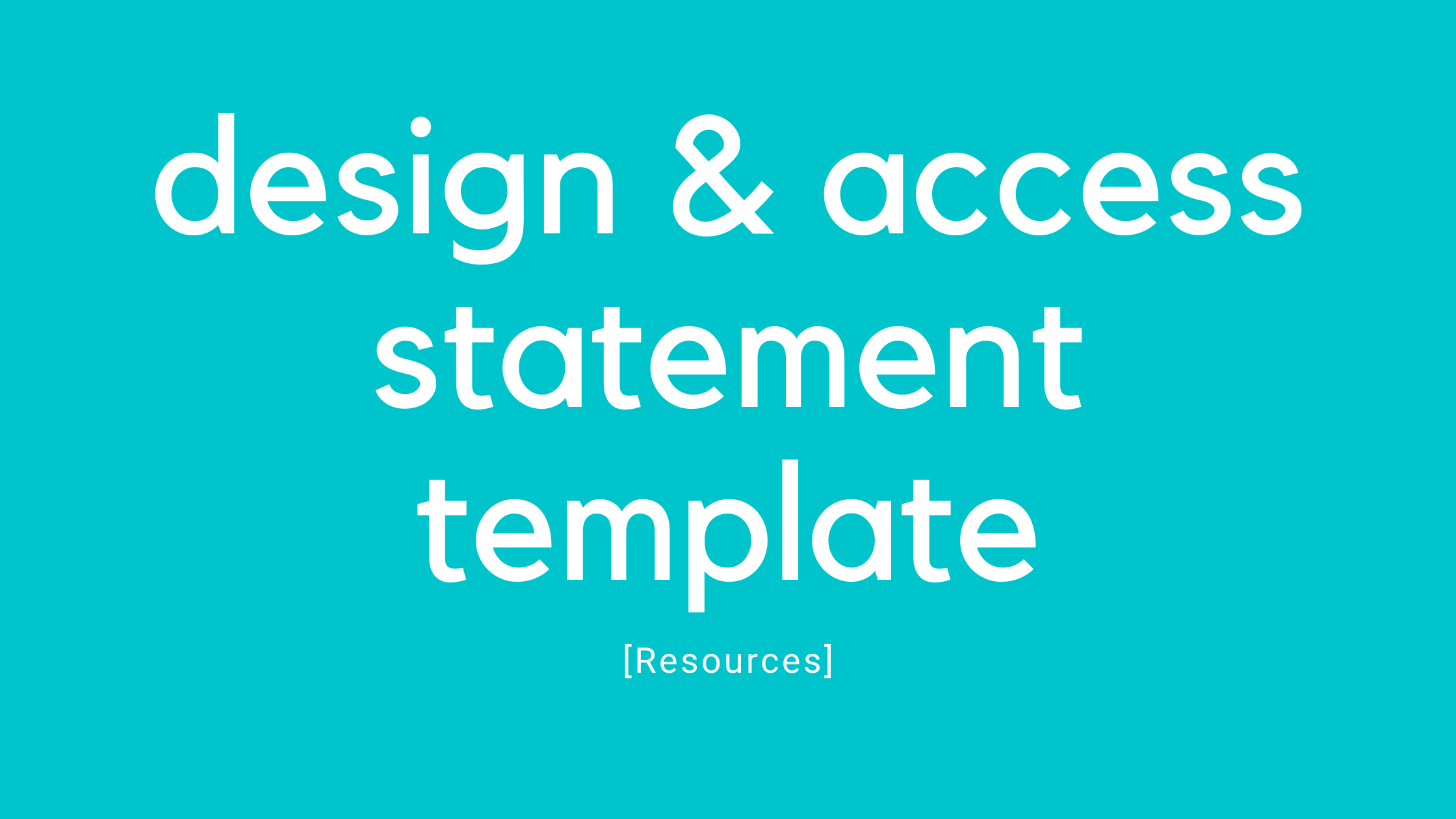 Design and Access Statement Template