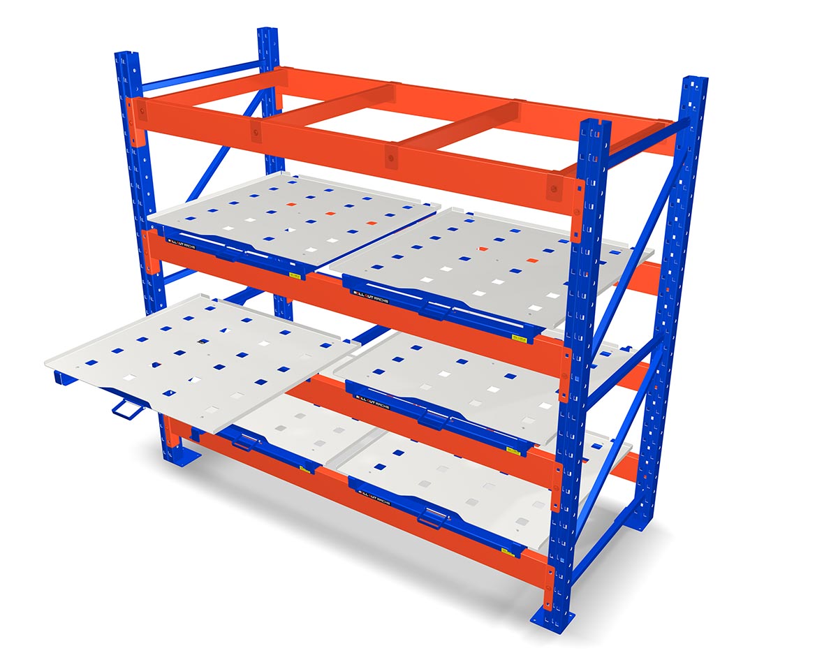 Roll Out Racks Pallet System, Rack Mounted Deterco