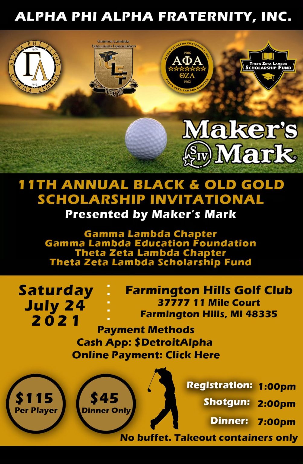 11th Annual Black & Gold Scholarship Invitational Sponsored by Maker