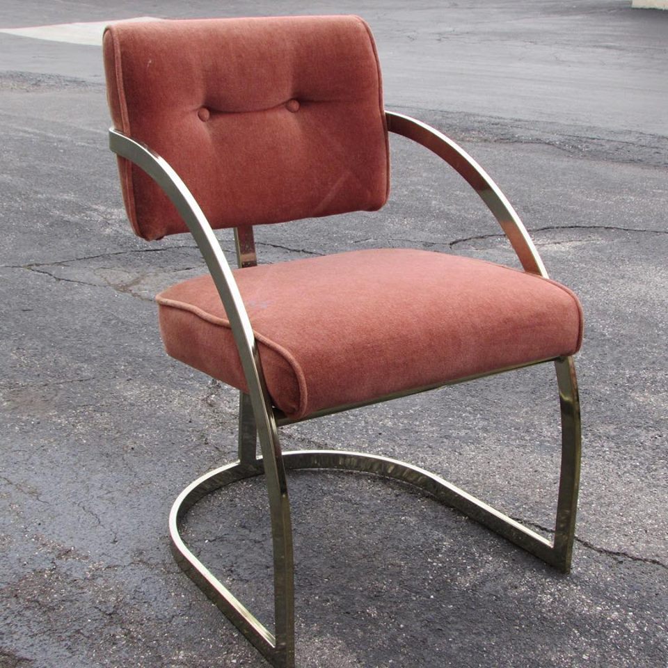 Pink Velvet Chairs Set of 5 Detroit Picked