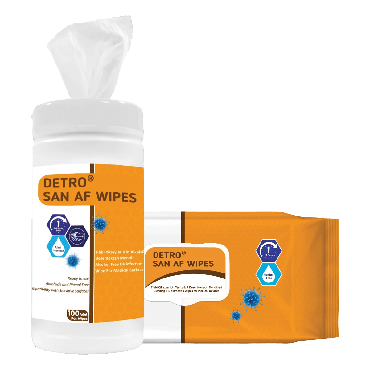 Detro San AF Wipes Detro Healthcare Detrox Hygiene and Disinfectant