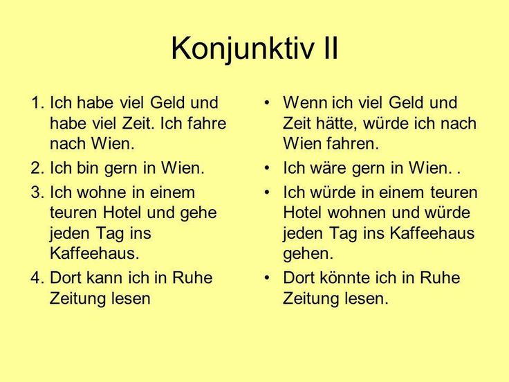 Konjunktiv II Deutsch Viel Spass