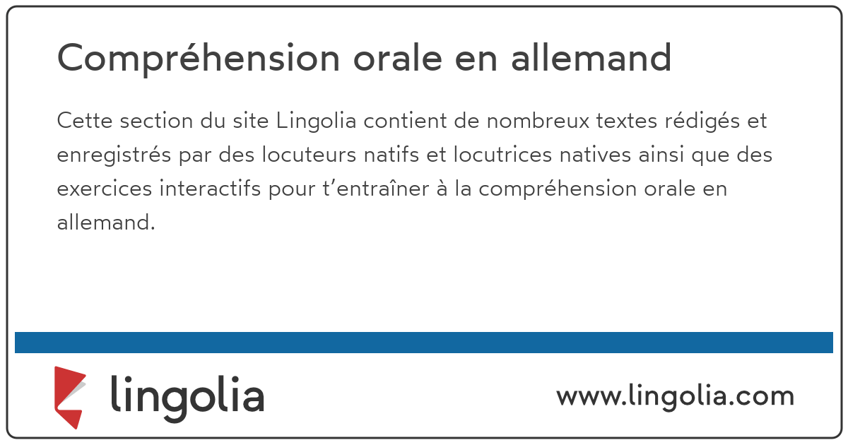 Compréhension orale en allemand