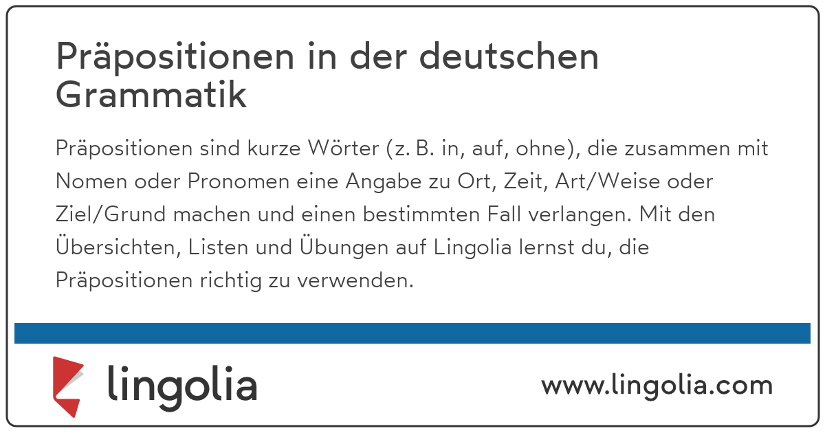 Präpositionen in der deutschen Grammatik