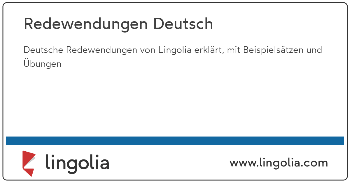 Redewendungen Deutsch