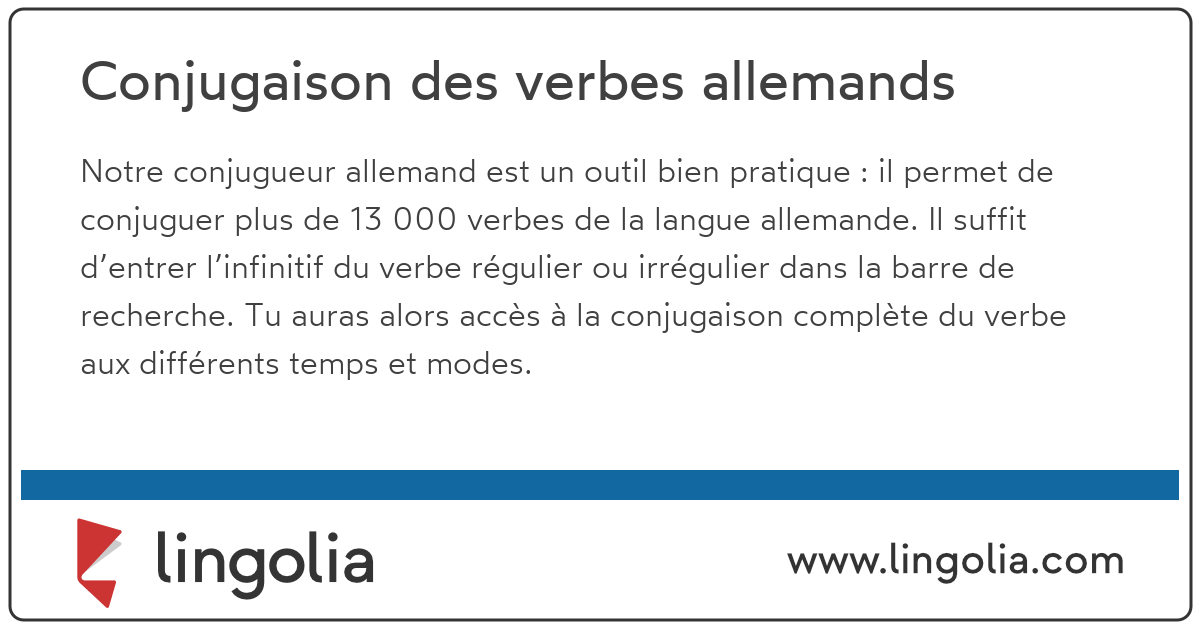 Conjugaison des verbes allemands