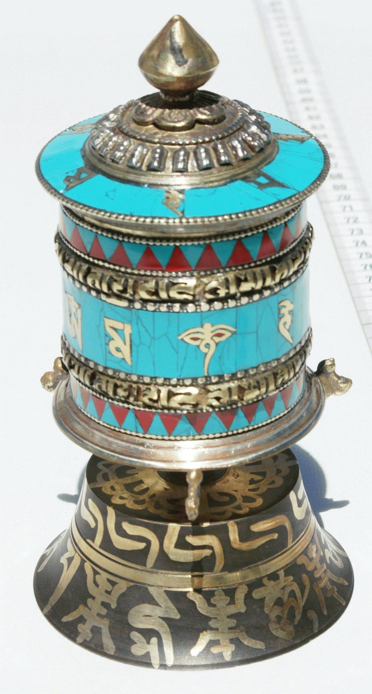 Metall Turkis Farbe Metall Gebetsmuhle Tibetischen Buddhismus 16 Cm 50 00 Eur Deutsch Markt
