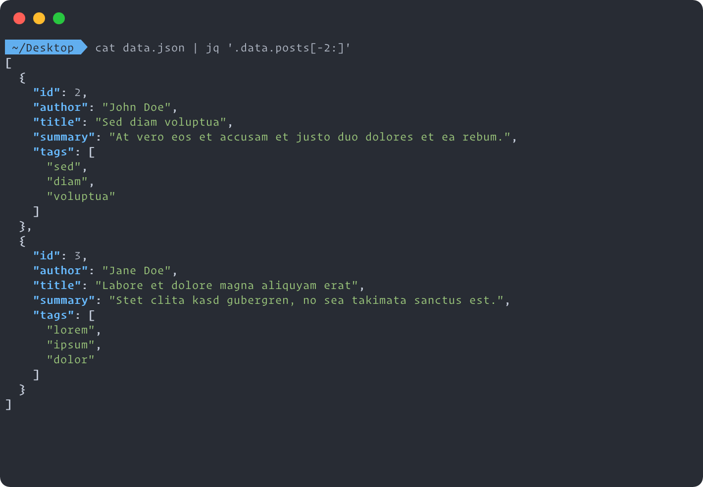 Using »jq« to filter JSON output