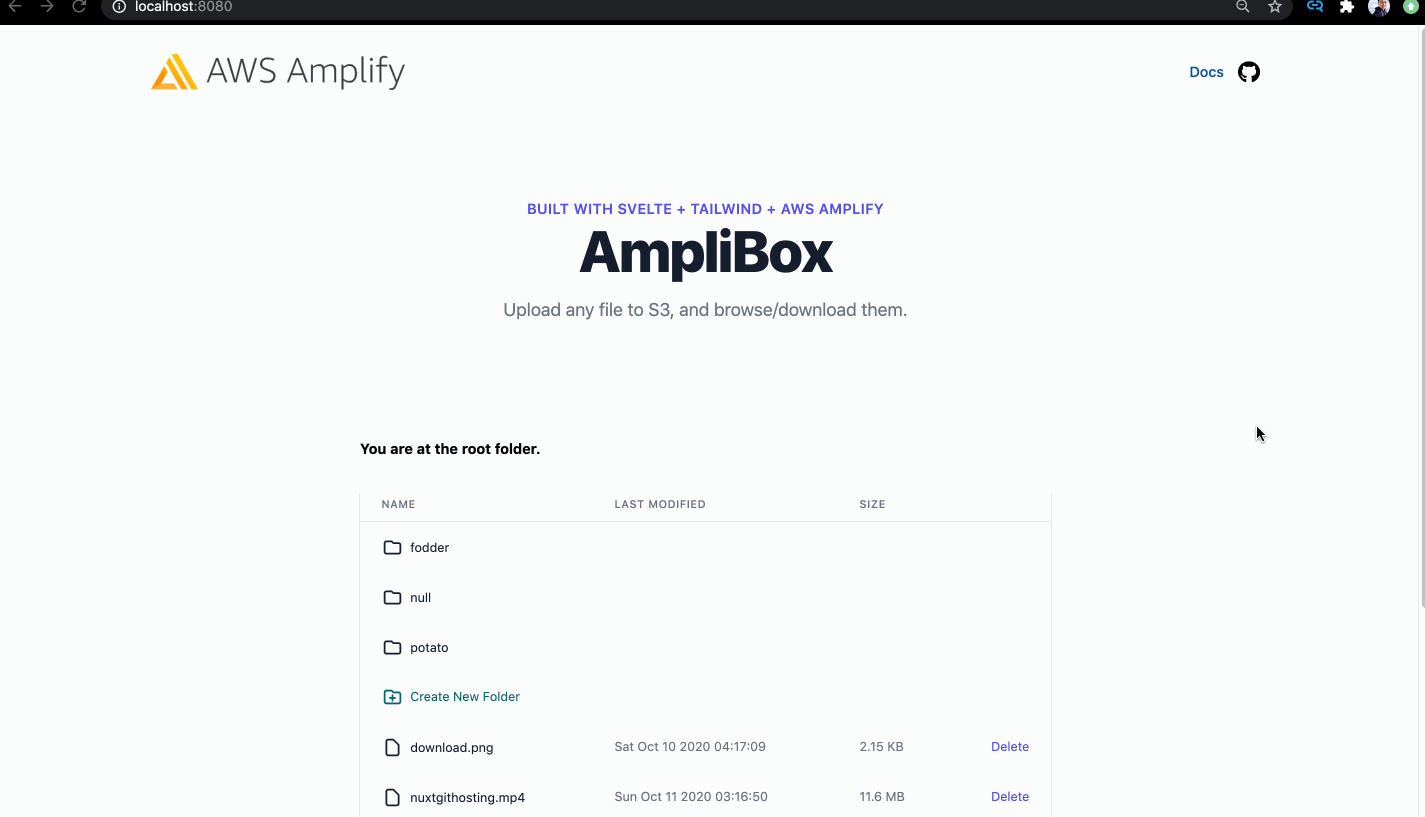 AmpliBox a Self Hosted File Storage App with AWS Amplify