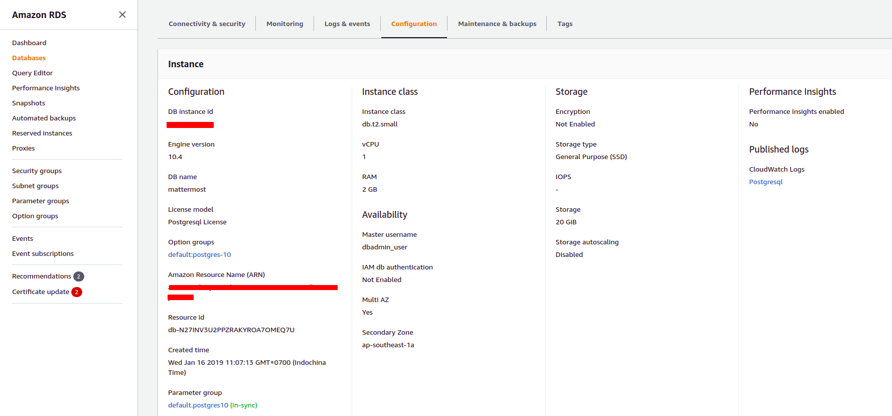 How To Change RDS postgresql Configurations