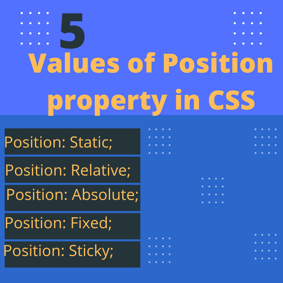 what are position properties and their values in css.