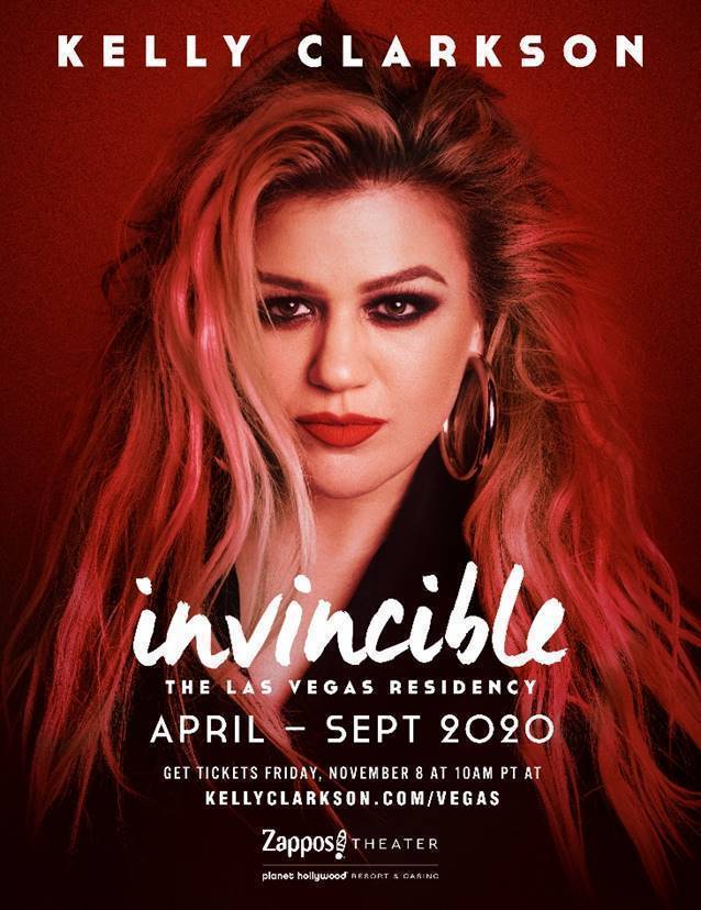 KELLY CLARKSON ANNOUNCES LAS VEGAS RESIDENCY KELLY CLARKSON INVINCIBLE
