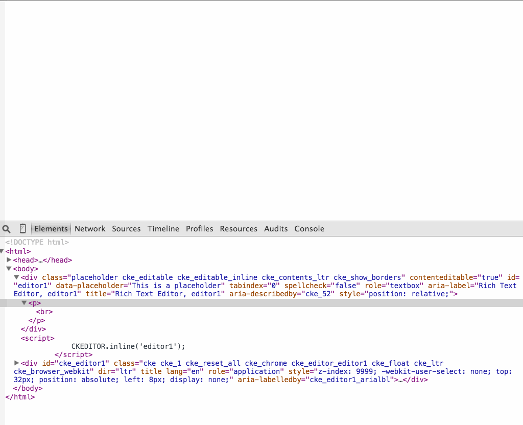 13194 (CKEditor adds empty paragraph to the content on