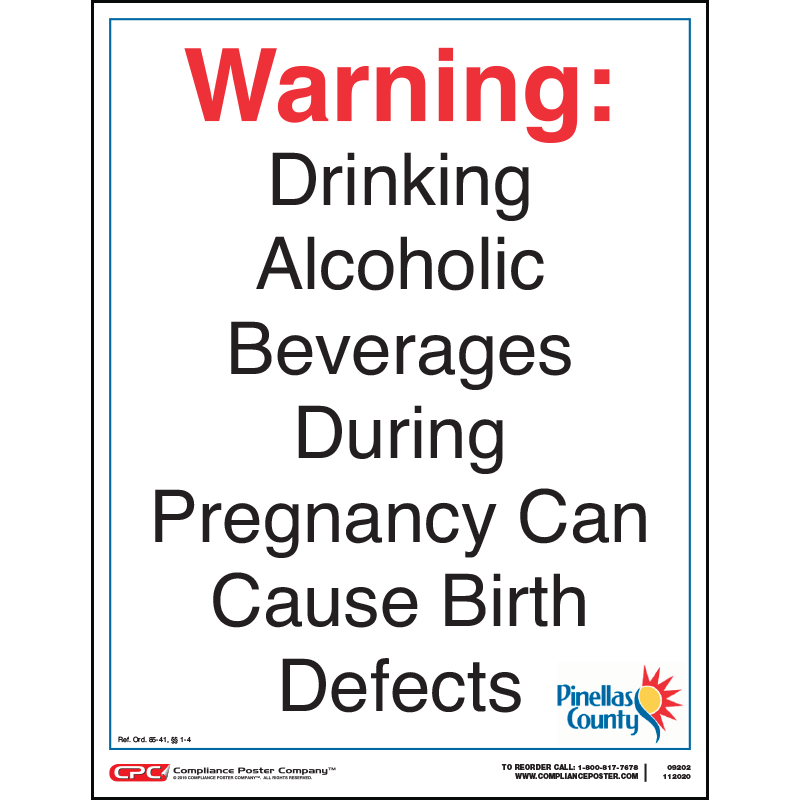 Pinellas County Alcohol Health Warning Poster CPC