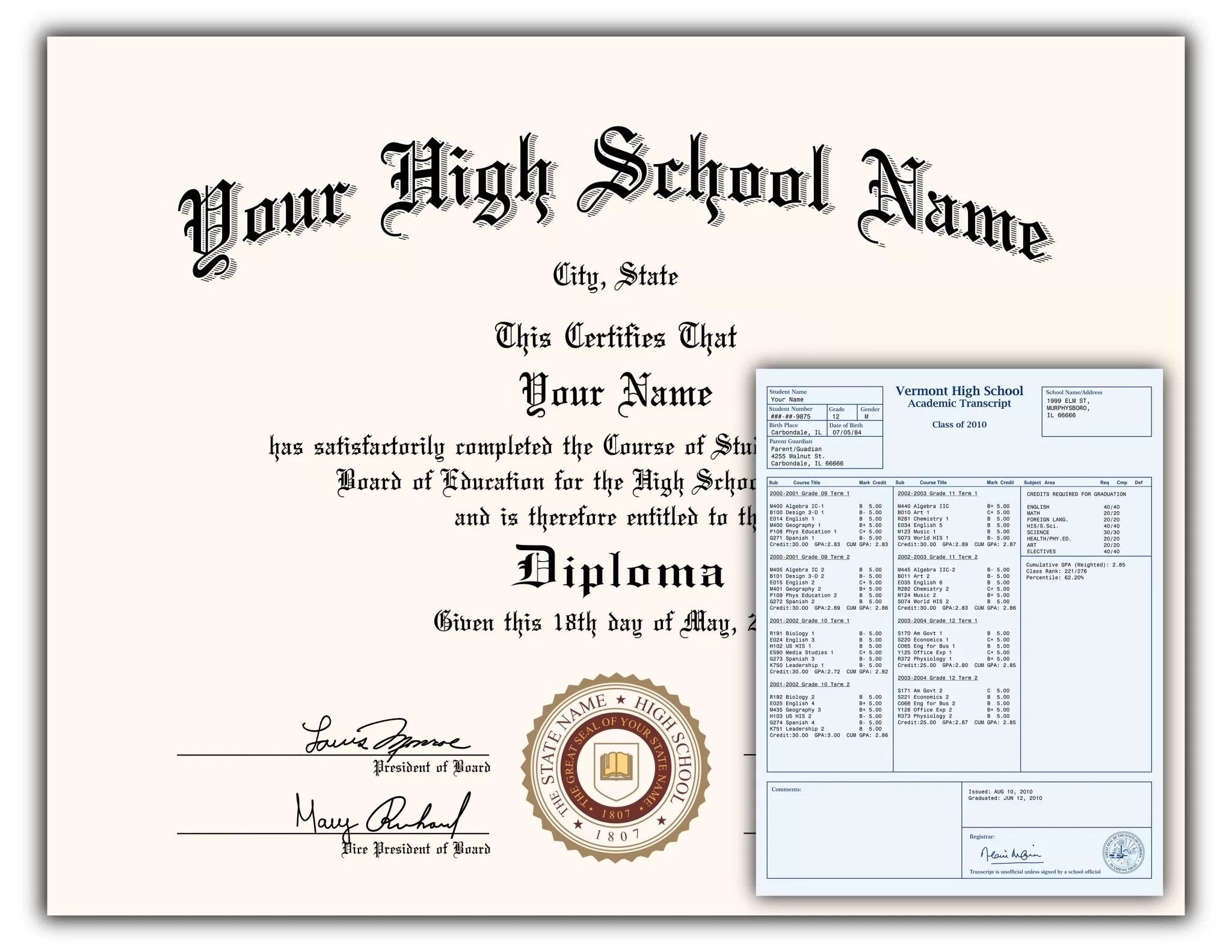 USA High School & Secondary Diplomas Diploma Outlet