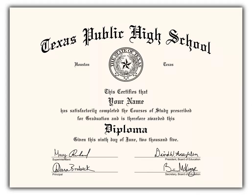 Texas Diploma Outlet
