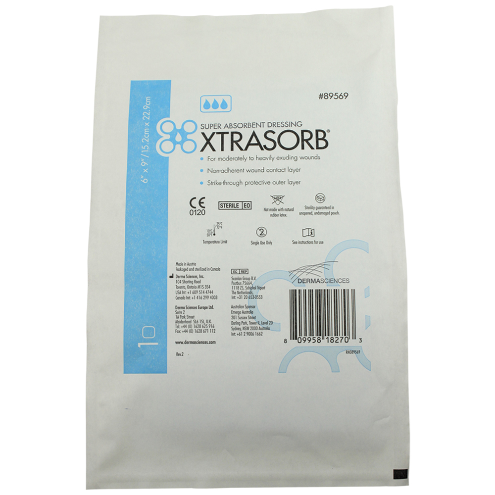 XTRASORB Classic NonAdhesive SuperAbsorbent Wound Dressing