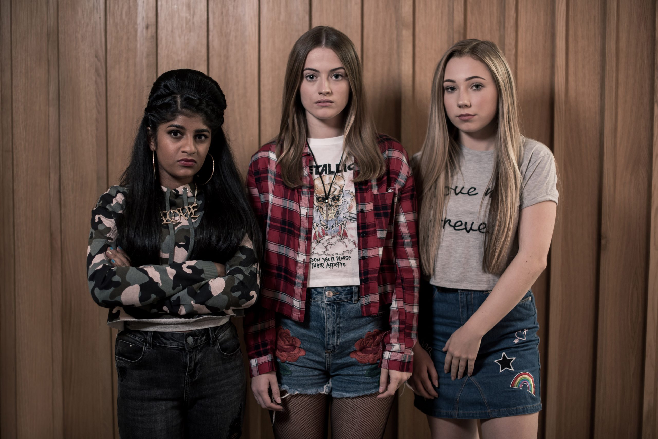 HOLLYOAKS FAVOURITES Teens Lily Drinkwell, Yasmine and Peri make a