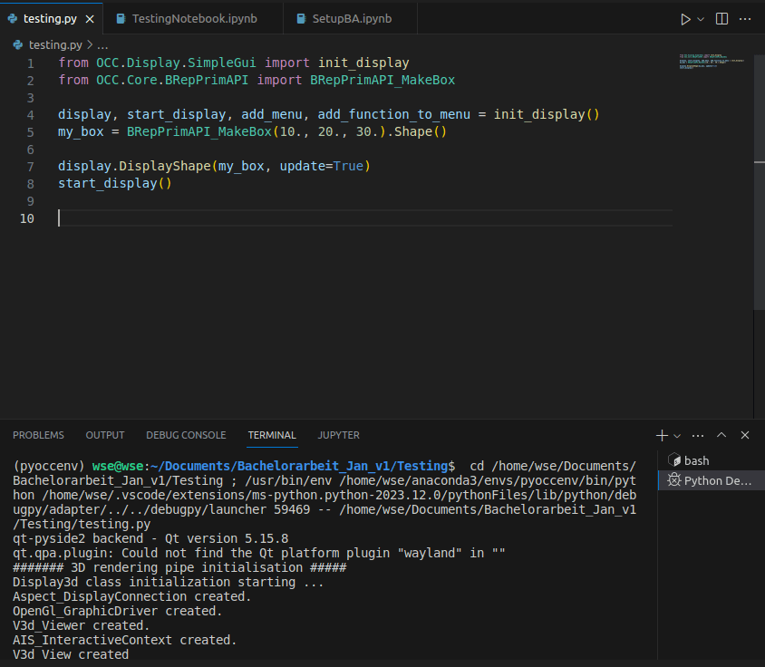 Missing QtPlatformPlugin "wayland" pySide / pyQt / visualization