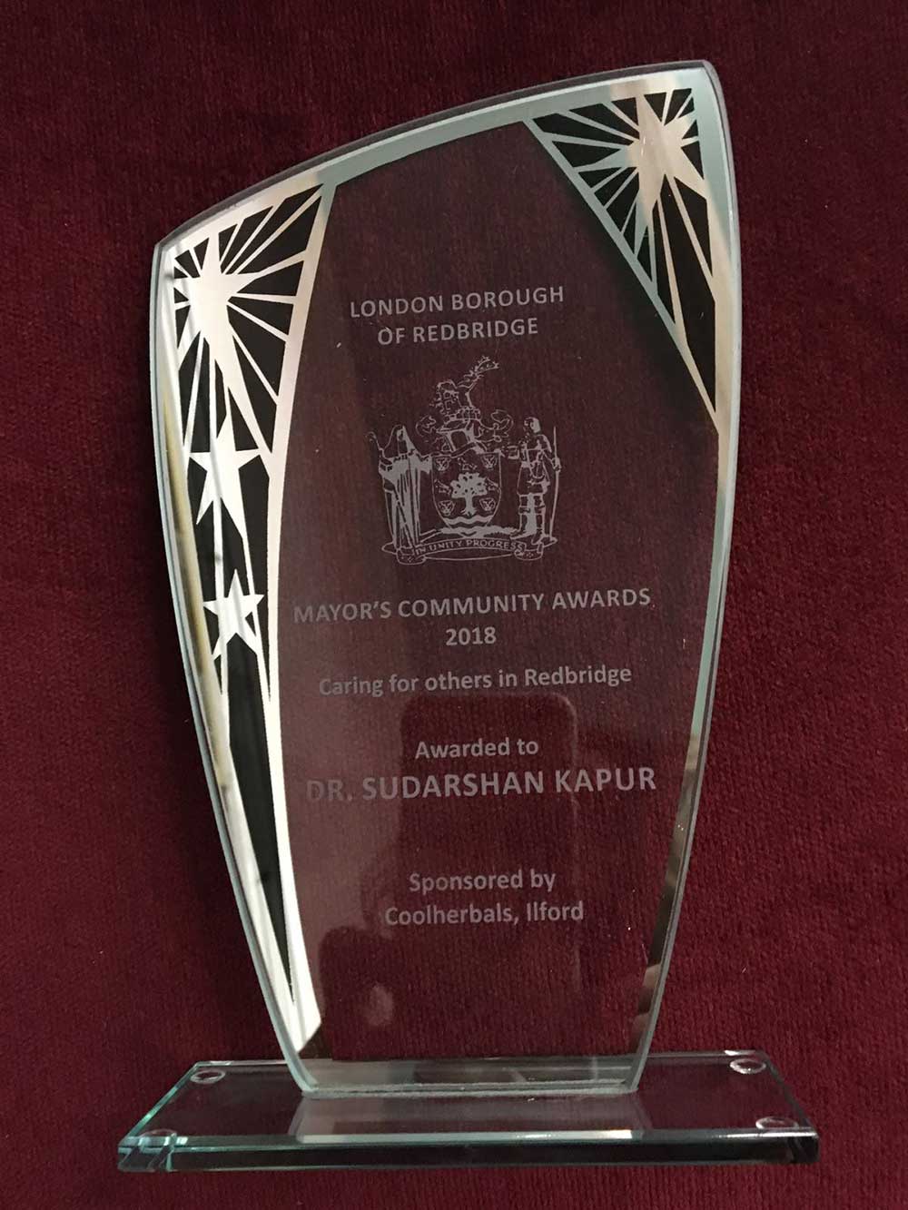 Mayor s community Award on 22 March 2018 in Town Hall Redbridge