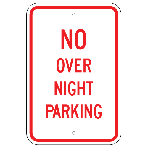 No Over Night Parking Sign Sign Covers