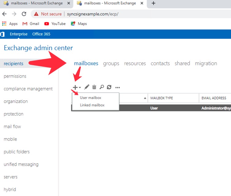 Using Exchange Server — SyncSign 1.1.0 documentation