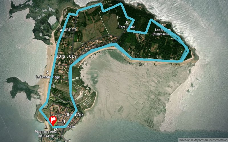 Trace de trail Infinity Trail Backyard Île d'Aix 2020 30 Boucles