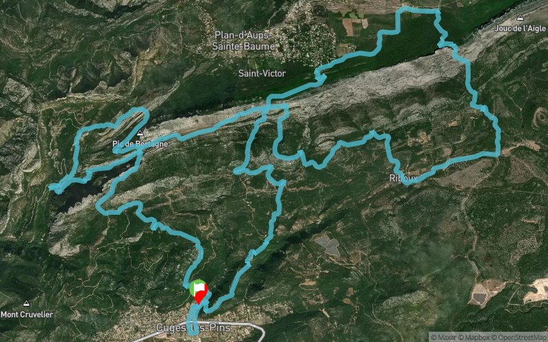 Trace de trail Trail de la Sainte Baume 2023 Grande Baume