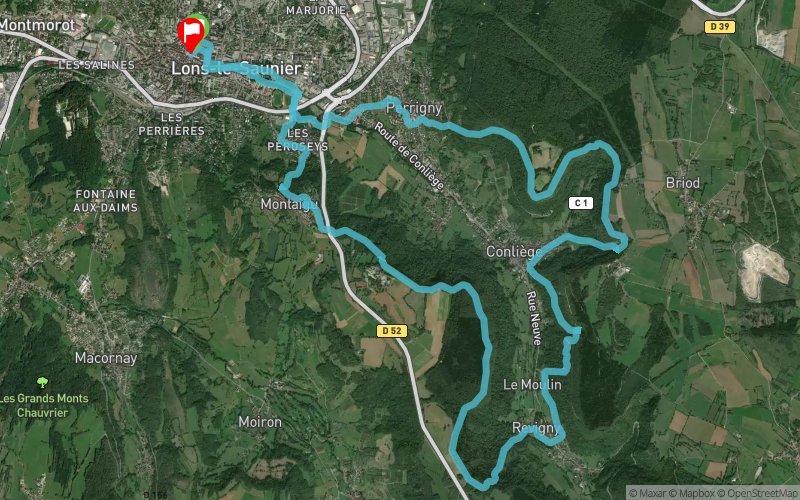 Trace de trail Trail des Reculées 2023 Ermitage 22 km