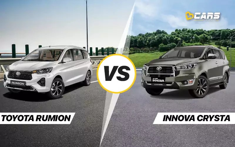 Rumion Vs Innova Crysta Comparison Prices, Specs & Dimensions