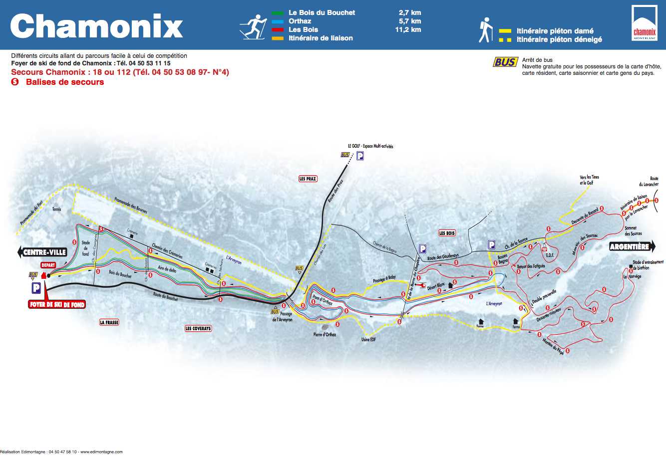 Chamonix Valley Cross Country Ski Maps Chamonix, Les Houches and more