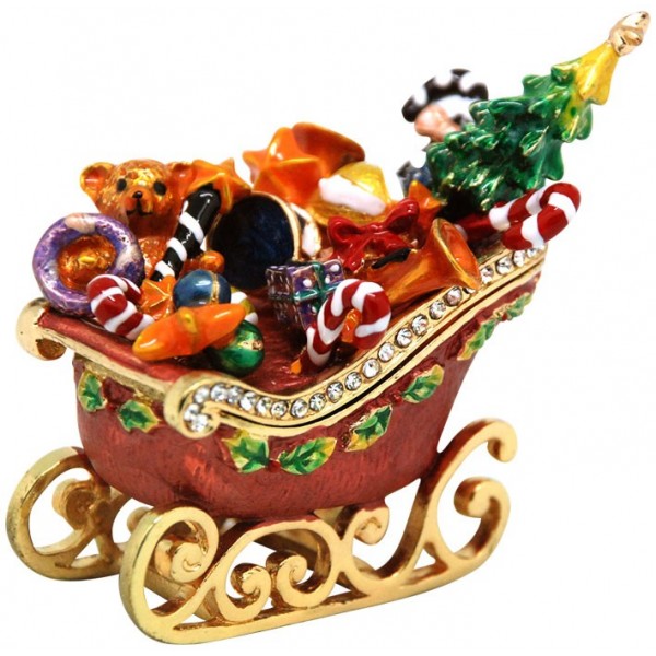Jeweled Trinket Box Xmas Sleigh jewelled trinket Christmas