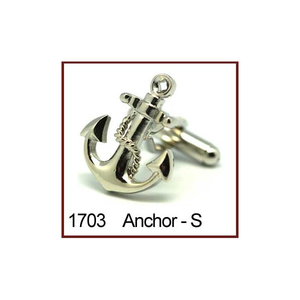 Anchor Silver Novelty Cufflinks