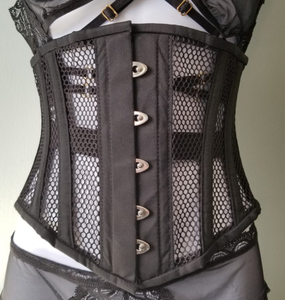 Buy Corset Steel Boned Waist Cincher Corset Black Mesh Online