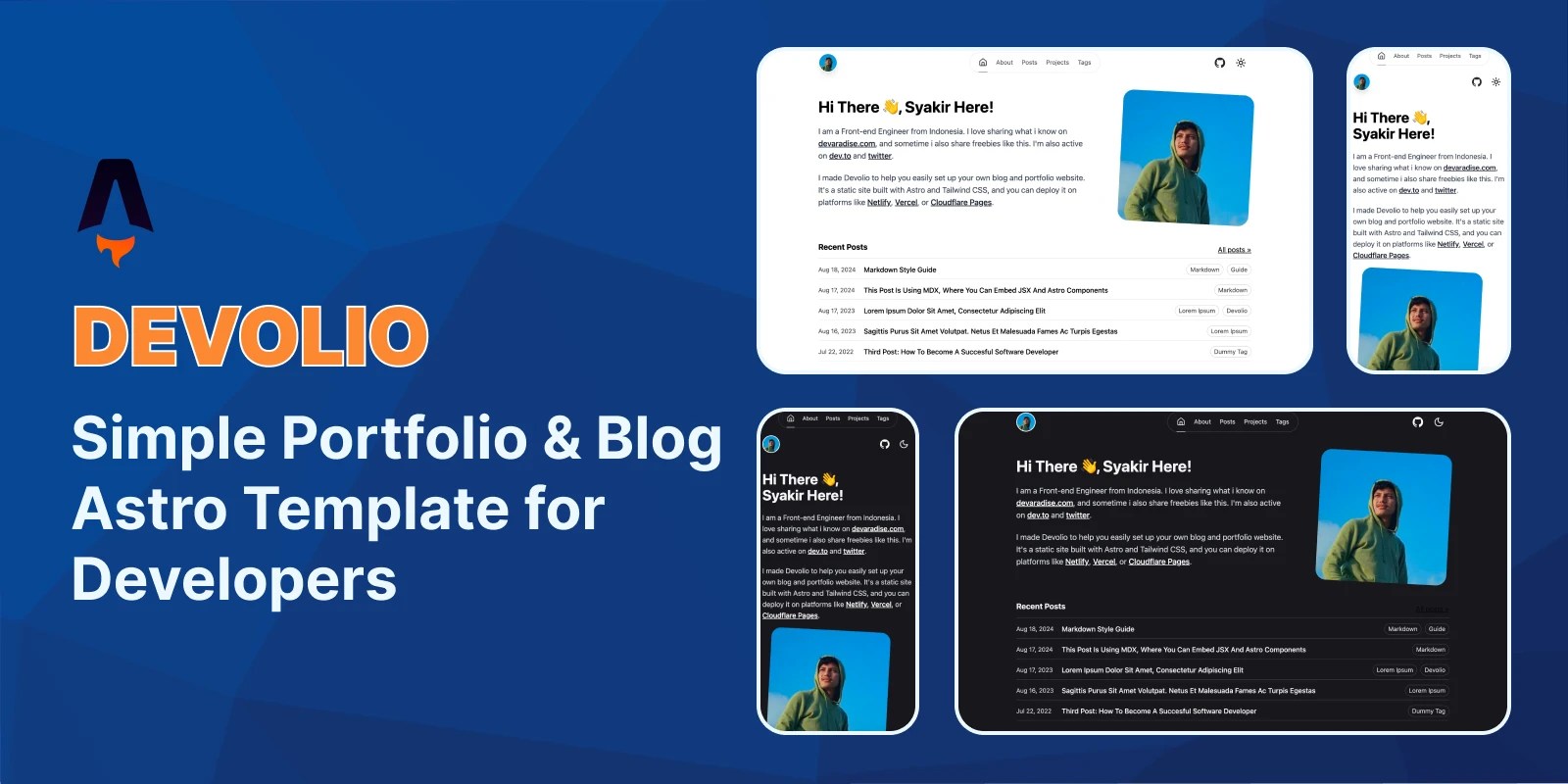 Astro Portfolio Blog Theme to Setup Personal Website in 10 Minutes