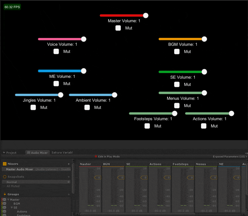 Arzola's Dev Blog Unity Audio Mixer Settings