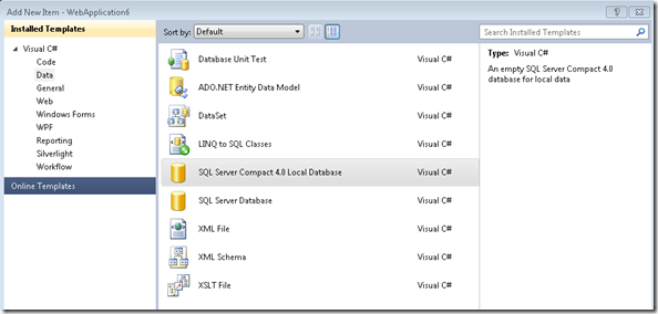Walkthrough deploy a web application with SQL CE 4.0 database to IIS
