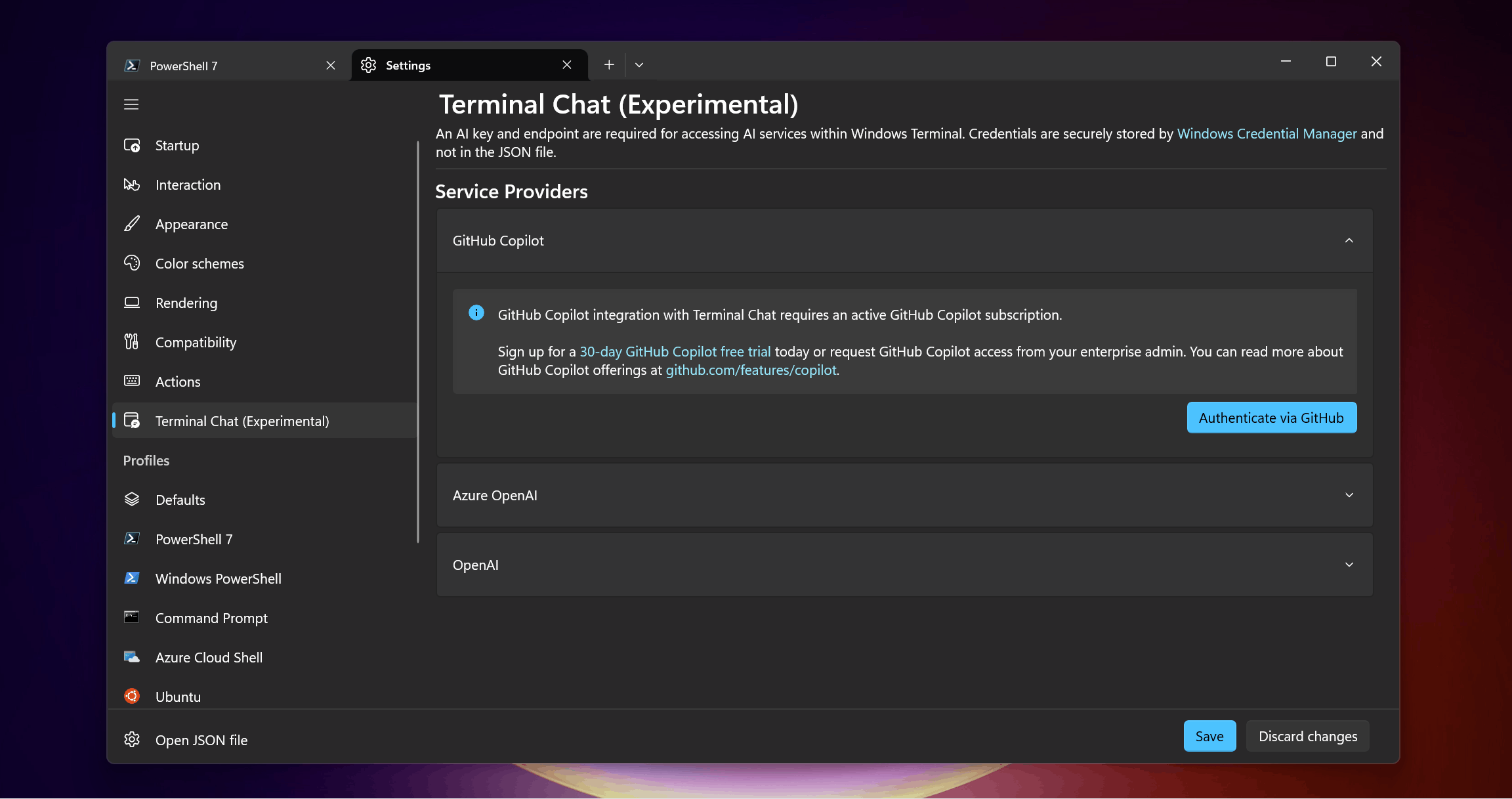 GitHub Copilot in Windows Terminal Windows Command Line