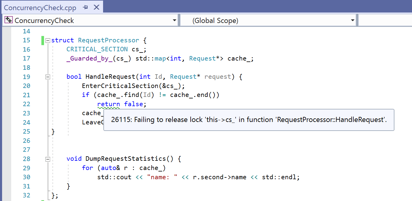 Concurrency Code Analysis in Visual Studio 2019 C++ Team Blog