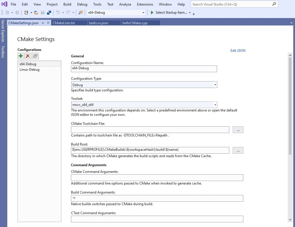 Visual Studio Use Cmake