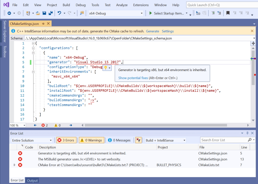 What’s New in CMake Visual Studio 2019 Preview 2 LaptrinhX