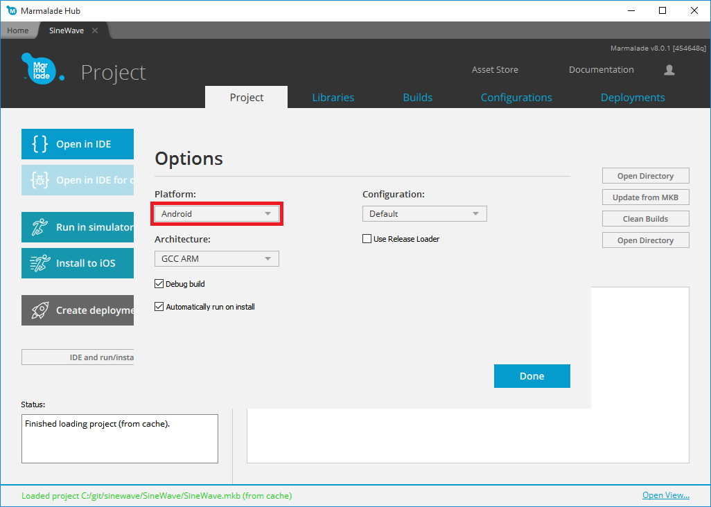 Using Visual Studio 2015 to debug an Android app built with Marmalade