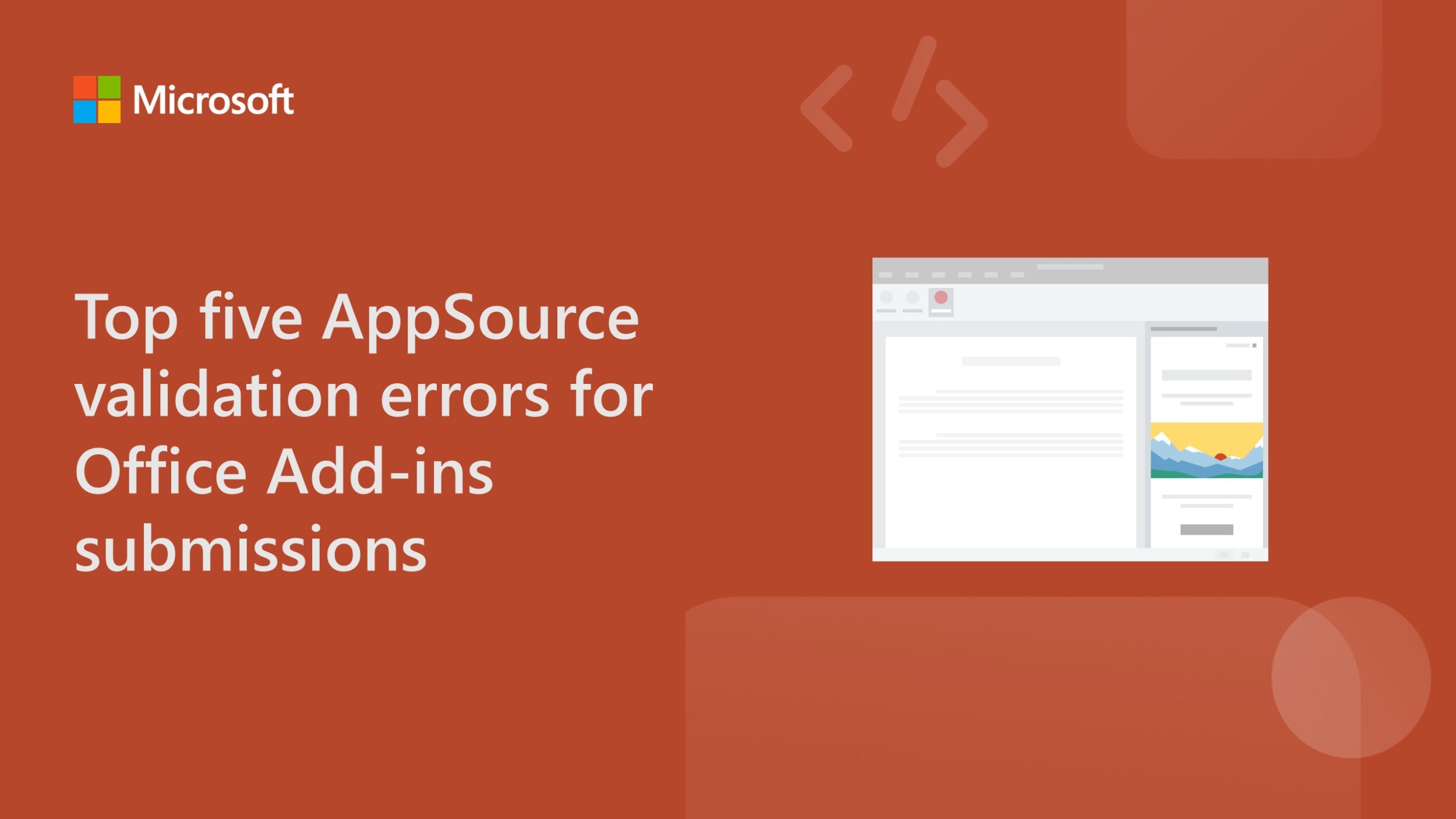 Top five AppSource validation errors for Office Addins submissions