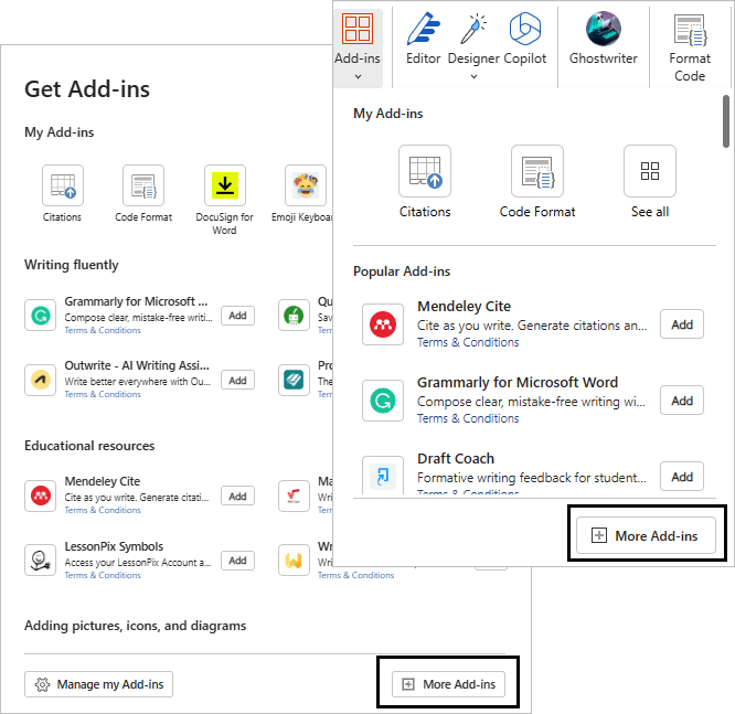 New Office Addins entry point available online