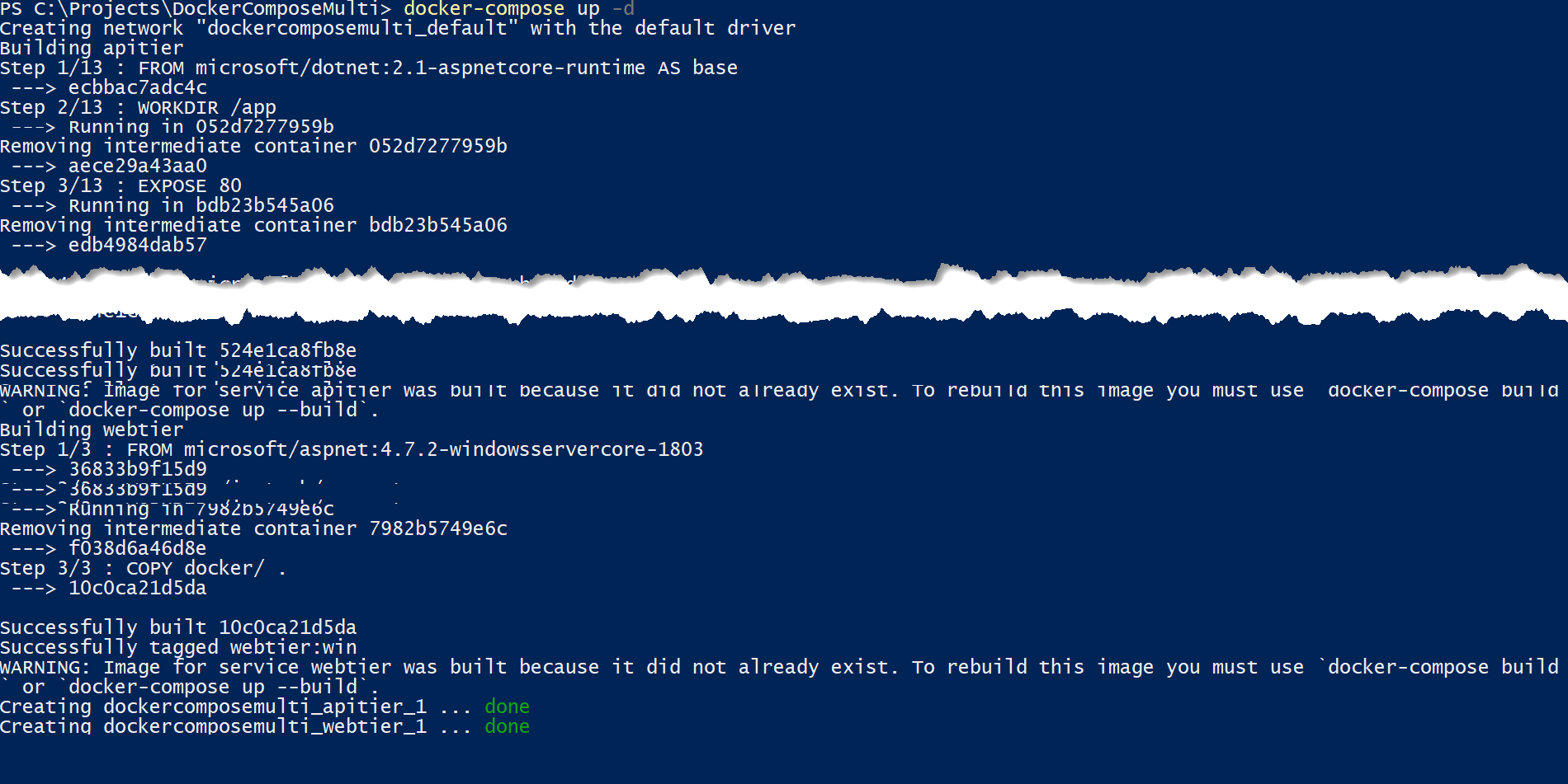 Mixing Windows and Linux containers with Docker Compose Developer Support