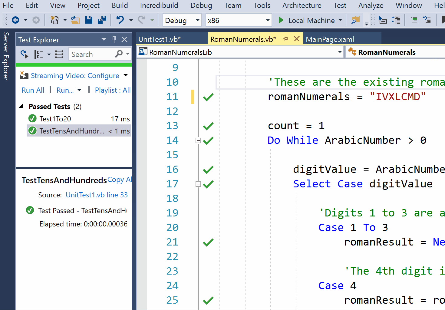 Introduction to (Live) Unit Testing in Visual Basic... [updated for VS