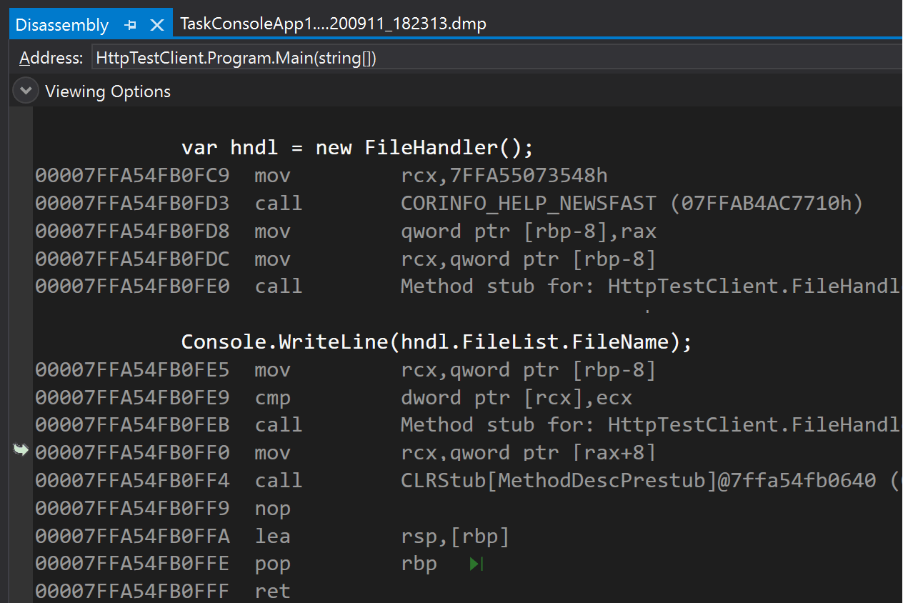 Disassembly improvements for optimized managed debugging Visual