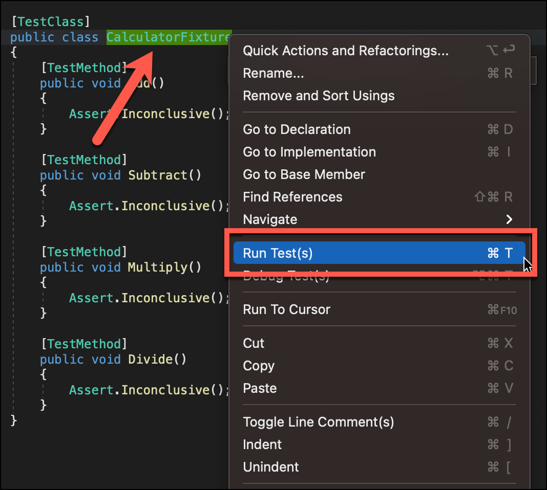 Visual studio for mac run unit test from command line roomok