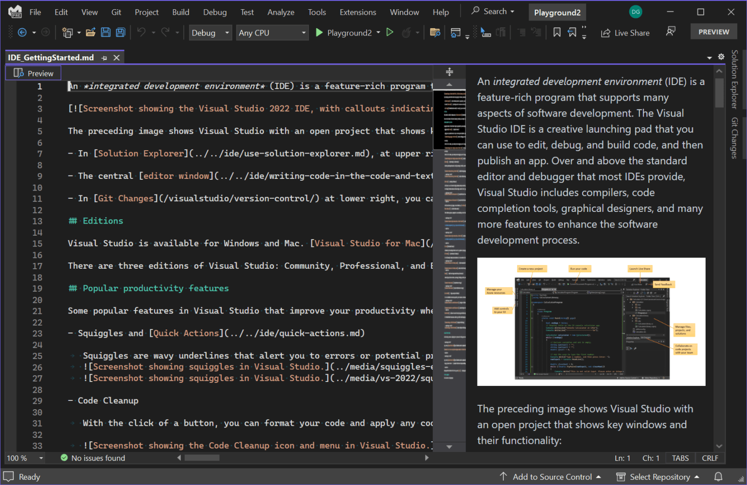 Write markdown without leaving Visual Studio Visual Studio Blog